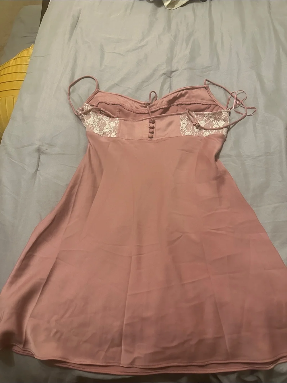 Urban Outfitters Dusty Pink Lace-Trim Slip Dress
